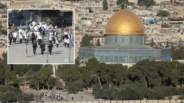 İşgalci İsrailli fanatik Yahudiler Mescid-i Aksa’ya baskın düzenledi