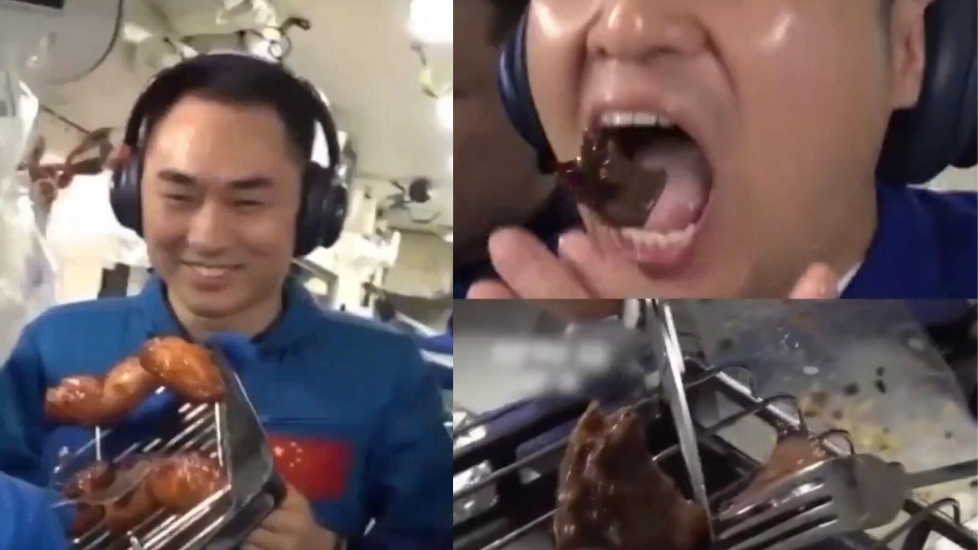 Uzayda ‘mangal’ yapıldı: Taykonotlar uzayda ilk kez ızgara et ve tavuk pişirdi