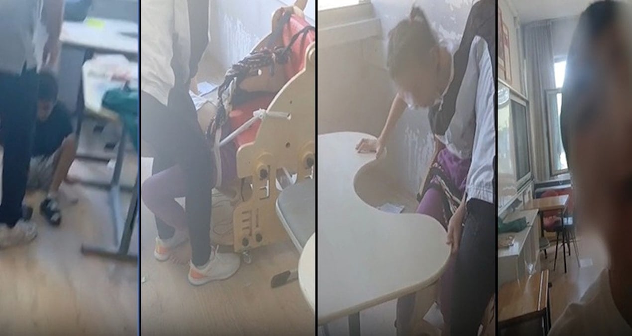 Bursa’da skandal görüntüler! Otizmli öğrencileri okulda sıralara bağlamışlar